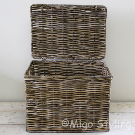 Opbergmand met deksel 55 cm