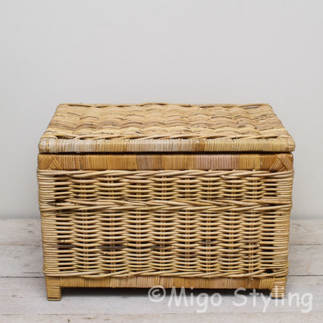 Opbergmand met deksel 60 cm Naturel 