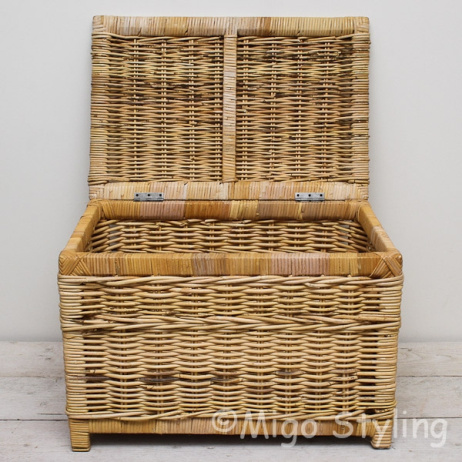 Opbergmand met deksel 60 cm Naturel