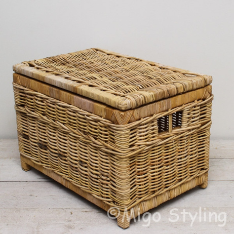 Opbergmand met deksel 60 cm Naturel