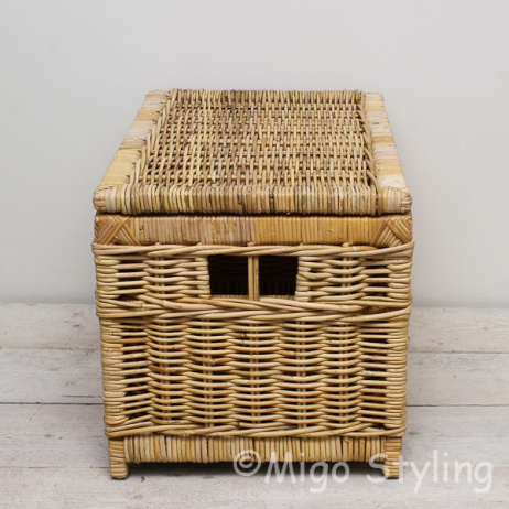Opbergmand met deksel 60 cm Naturel