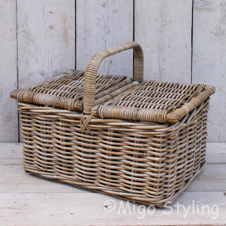 Picknickmand met 2 openslaande kleppen