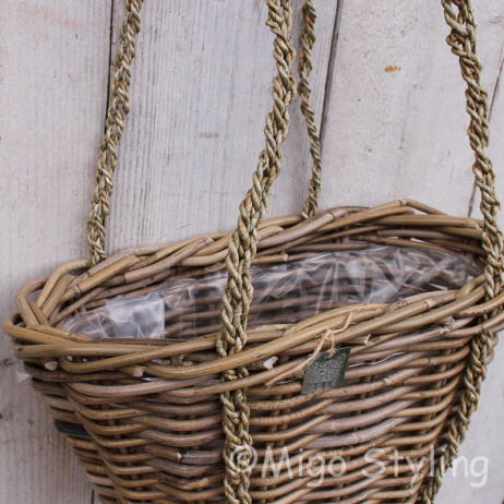 Plantenhanger rotan aan touw S