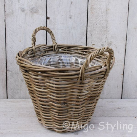 Pflanzkorb Rattan rund mittel H32