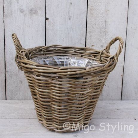 Pflanzkorb Rattan rund mittel H32
