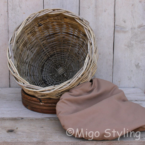 Katzenkorb mit weichem Kissen Rattan Grau 
