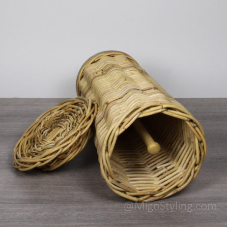 Toilettenpapierhalter aus Korbgeflecht natur
