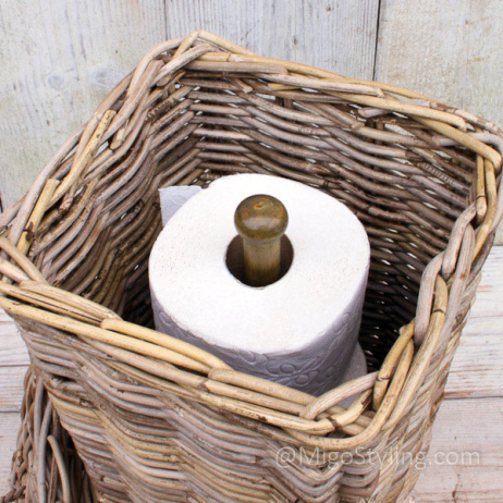 Toilettenpapierhalter aus Korbgeflecht quadratisch