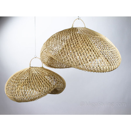Wicker Wave Hängelampe groß