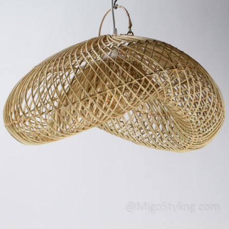 Wicker Wave Hängelampe groß