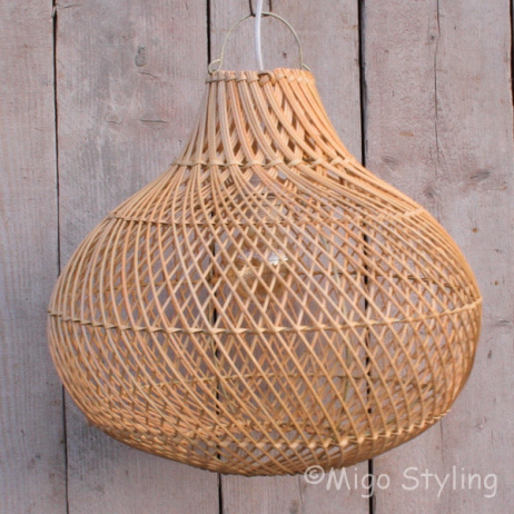 Rieten hanglamp groot 