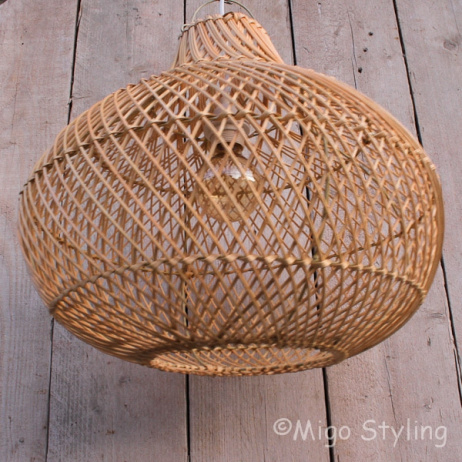 Rieten hanglamp middel 