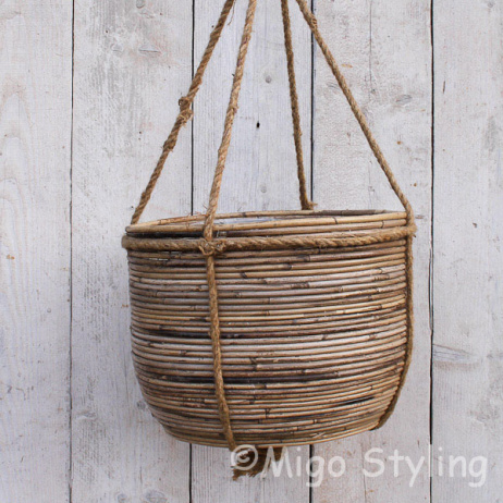 Rattan Hängekorb gestreift Dia 40cm