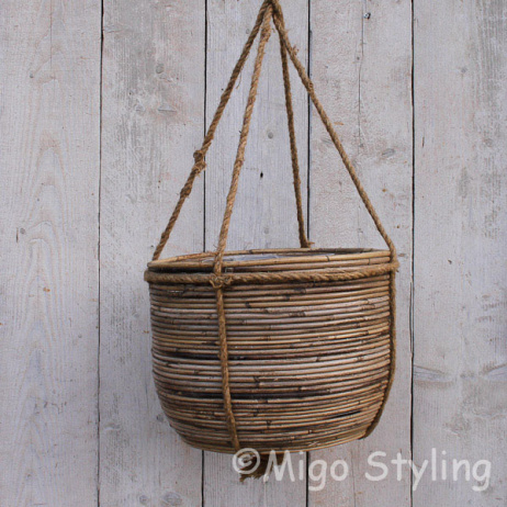 Rattan Hängekorb gestreift Dia 40cm 