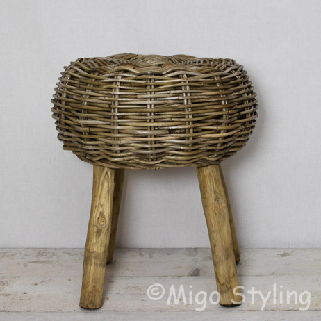 Rotan kruk rond 