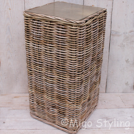 Rattansäule Antikgraues Rattan
