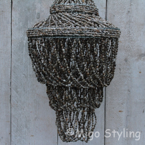 Schelpen kroonluchter waterval Bruin 