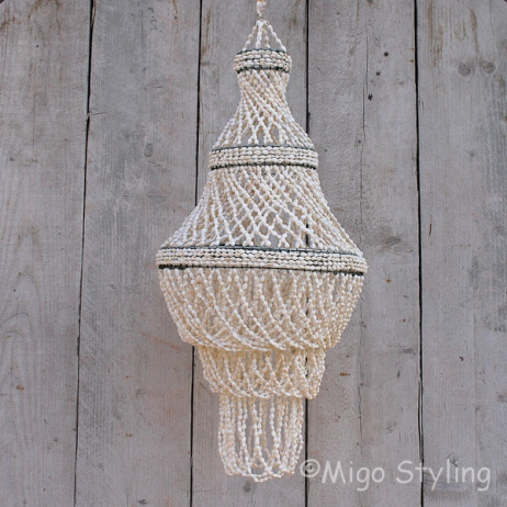 Schelpen kroonluchter waterval dia 25cm 
