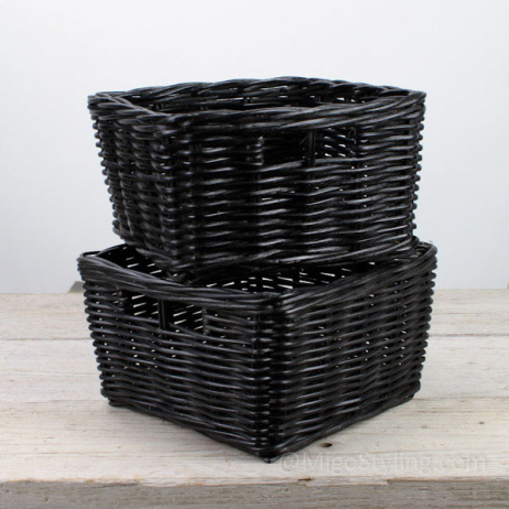 Set Schrankkörbe quadratisch schwarz