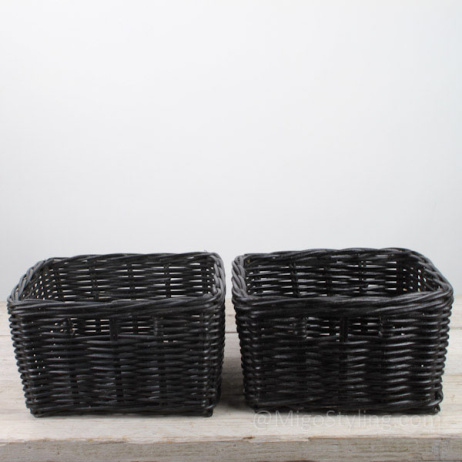 Set Schrankkörbe quadratisch schwarz