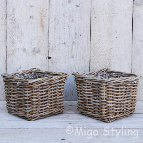 Set Fensterbankkörbe viereckig 20x20xH18cm