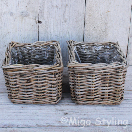 Set Fensterbankkörbe viereckig 20x20xH18cm 