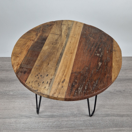 Sloophouten bijzettafel rond 
