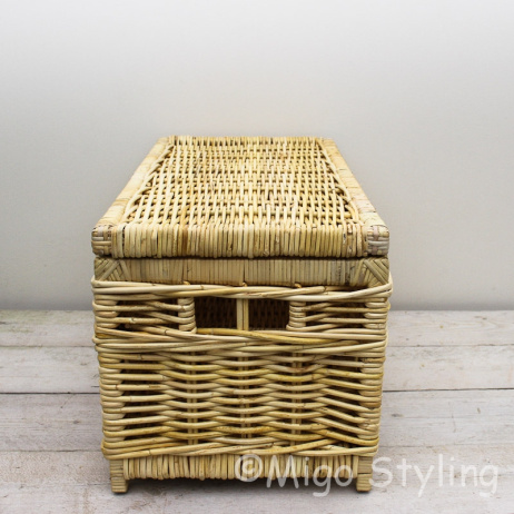 Strakke opbergmand met deksel 75 cm Naturel