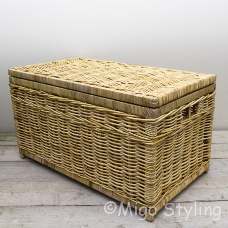 Strakke opbergmand met deksel 90 cm Naturel 