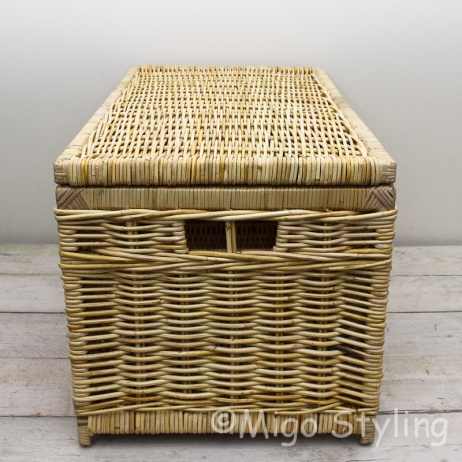 Strakke opbergmand met deksel 90 cm Naturel