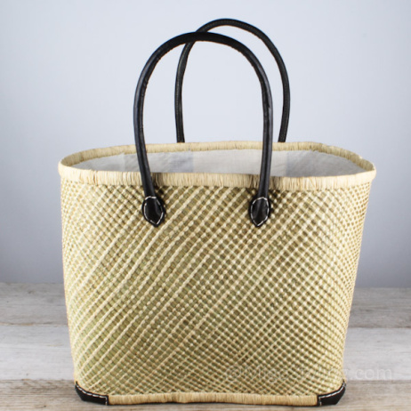 Strandtas shopper naturel van zeegras
