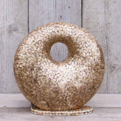 Tischleuchte Donut Capiz Muschel Kupfer beflockt
