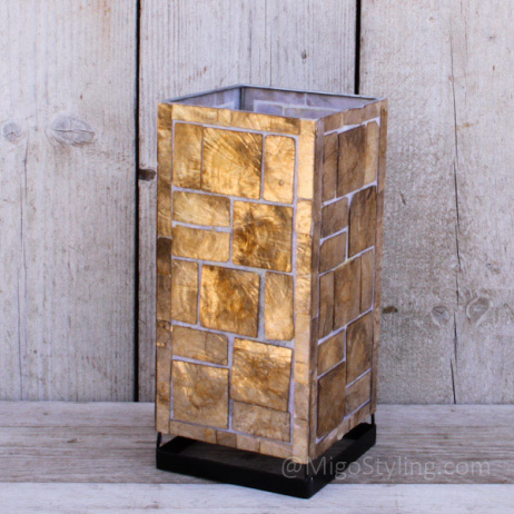 Tischlampe kariert Bronze 30cm