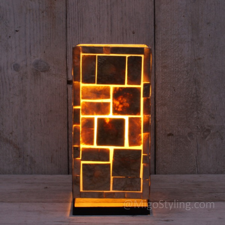 Tischlampe kariert Bronze 30cm