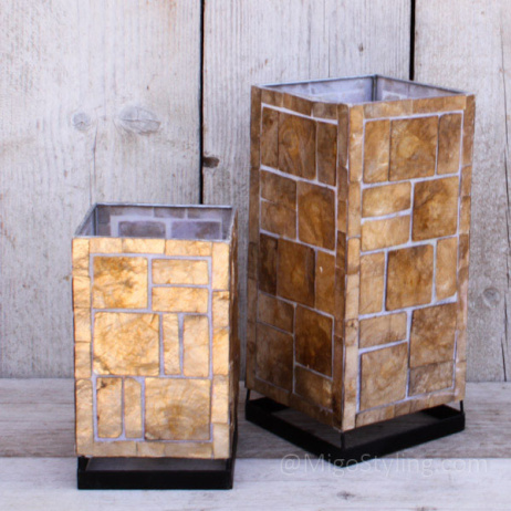 Tischlampe kariert Bronze 30cm