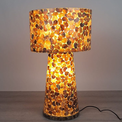 Tafellamp schelp Gold met kap