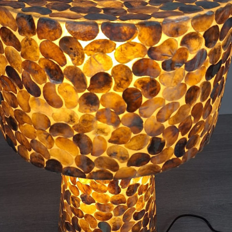Tafellamp schelp Gold met kap