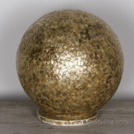 Tischlampe Muscheln Kugel braun / gold
