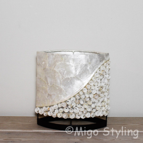 Tischlampe Muscheln Design klein Sandfarbe