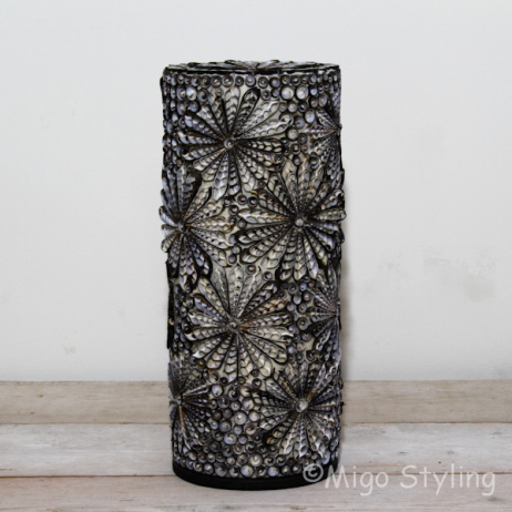 Tischleuchte Troca Muscheldesign 42 cm braun