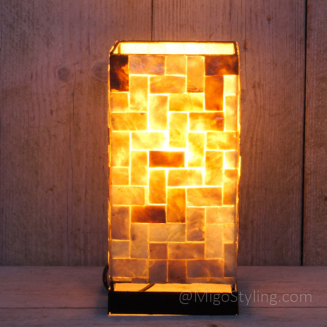 Tischleuchte Mosaik Muscheln 30 cm bronzefarben