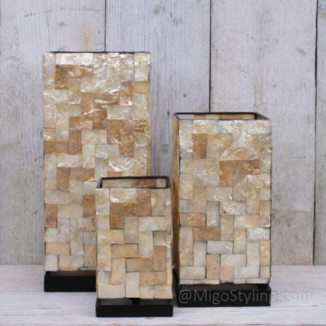 Tischleuchte Mosaik Muscheln 30 cm bronzefarben
