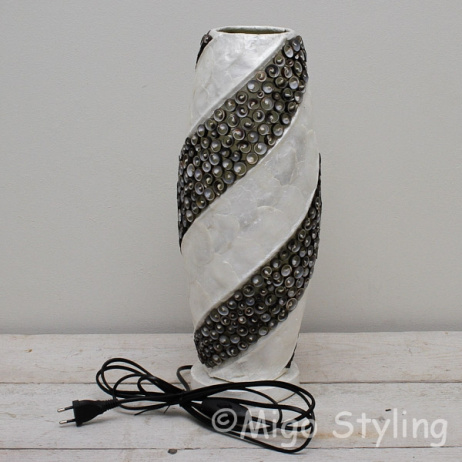 Tischlampe Muscheln Design Spirale dunkel H50 cm 