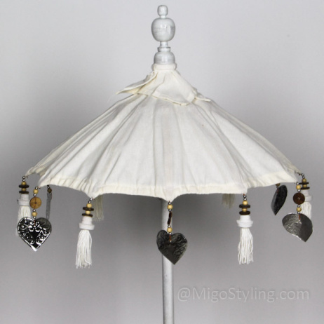 Tafelparasol uit Bali 45 cm wit 