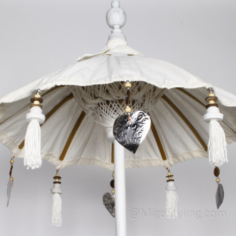 Tafelparasol uit Bali 45 cm wit 