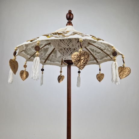 Tafelparasol uit Bali 45 cm wit 
