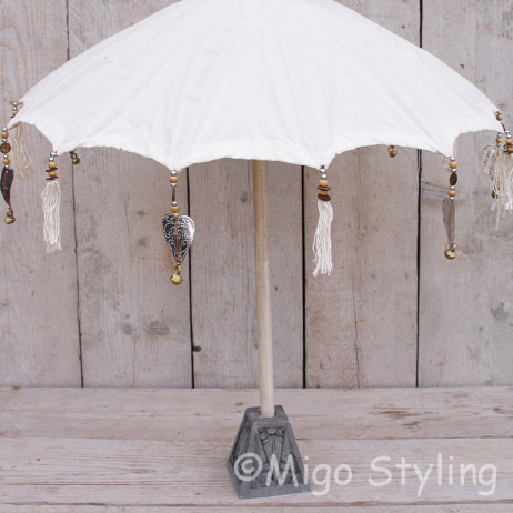 Tafelparasol uit Bali 60 cm creme