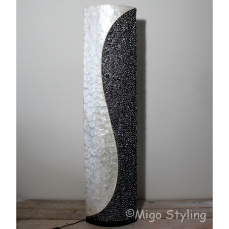 Vloerlamp Schelpen design vloerlamp wit antraciet H 160cm