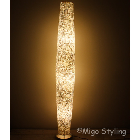 Vloerlamp Cone schelpen wit gevlokt 200 cm