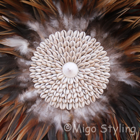 Wanddecoratie met veren Juju Dia 65cm Bruin 